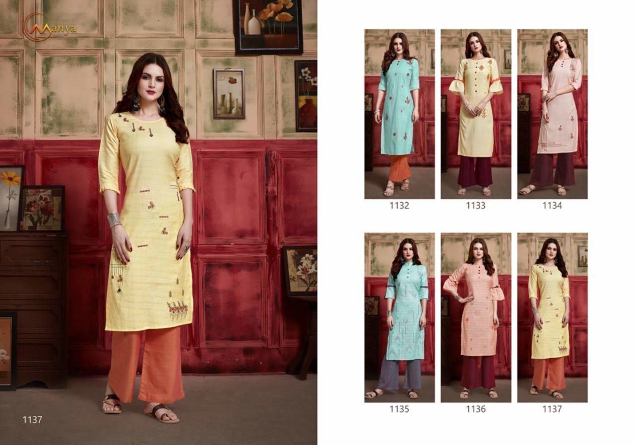 Dry Cleaning Fancy Pattern & Embroidery Work Straight Cut Kurti With Plazzo