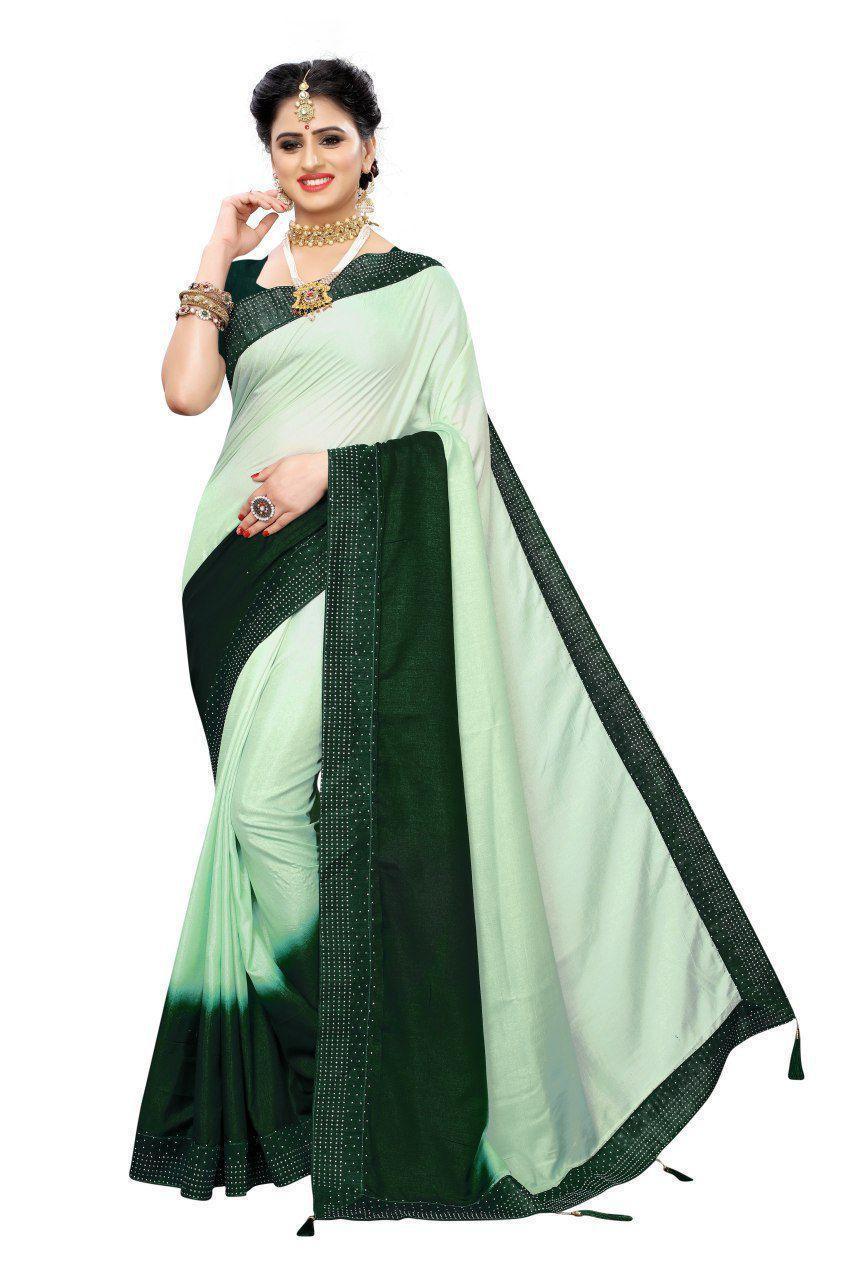 Designer Sana Sarees - Cotton Silk Blend, Multicolor, Plain Patterned, Ideal For All Seasons