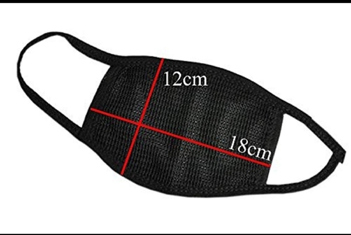3 Layer Anti-pollution Face Mask - Cotton Blend, Fulfilling Size For All Ages, Black Colour | Unisex Design, Standard Pattern By Vastraa Fusion