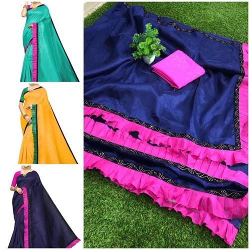 Designer With Blouse - Art Silk, Multy Color | Daily Wear, Suitable for All Seasons, Unique Pattern, Elegant & Versatile Design
