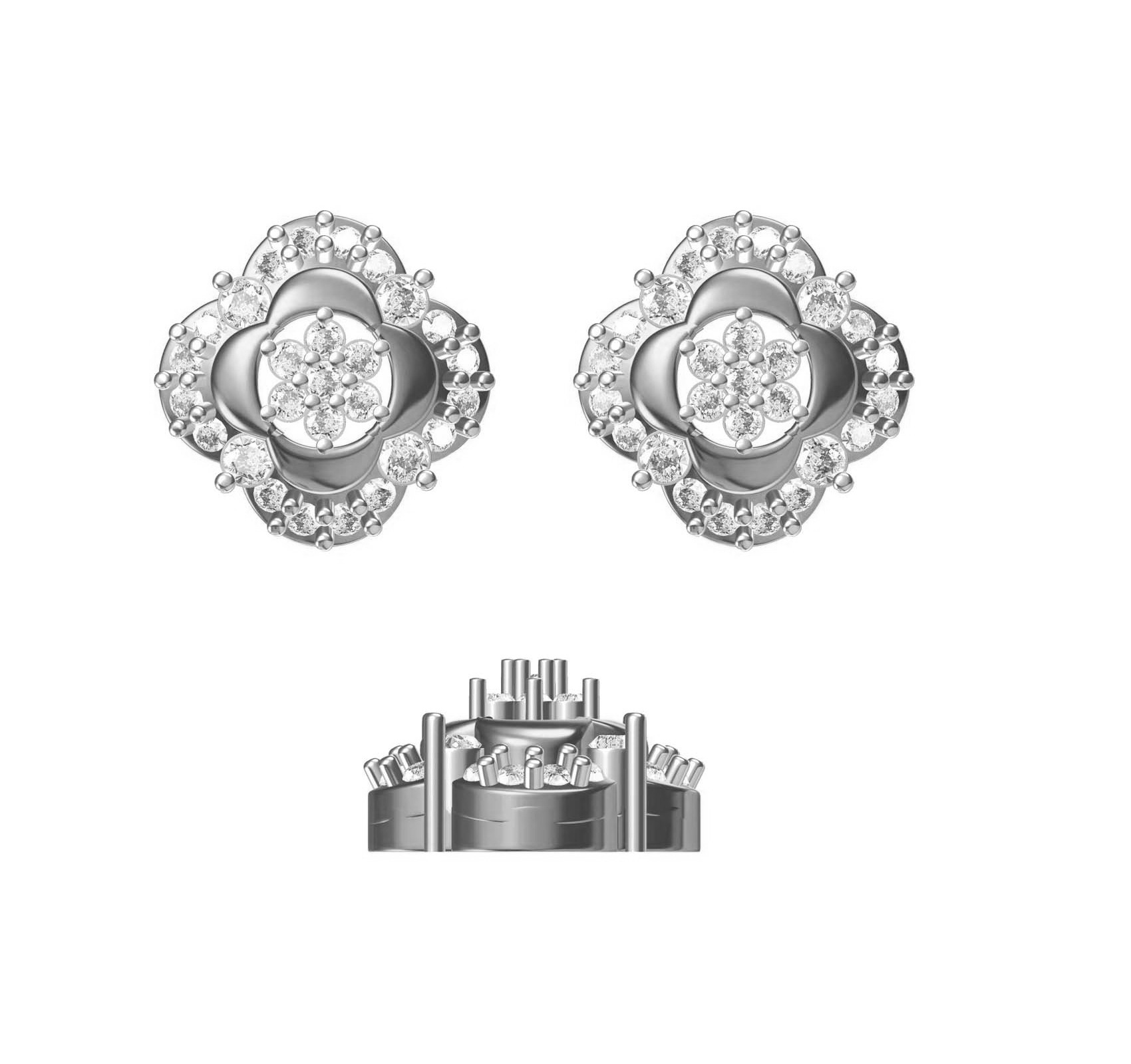 Lab Grown Diamond Rose Gold Earrings - 0.788ct Vs1 Round Brilliant Cut, D Color, Excellent Polish Finish | Customizable Design, High-quality Cvd/hpht Sourced Diamonds