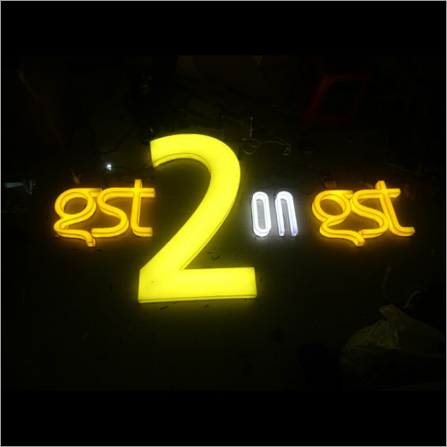 Acrylic LED Signage - Customizable Dimensions, Bright Yellow Color | SMD LED, 12V DC Power Supply, 1000 Nits Brightness, 1 Year Warranty