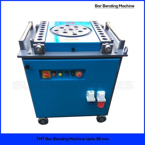 Bar Bending Machine - TMT Bar, Upto 36 mm Diameter | Electric Power Source, Semi-Automatic Operation, 400 kg Weight, Easy Mobility with Wheels