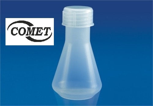 Conical Flask - Rigid Translucent Polypropylene, Autoclavable With Leakproof Screw Cap