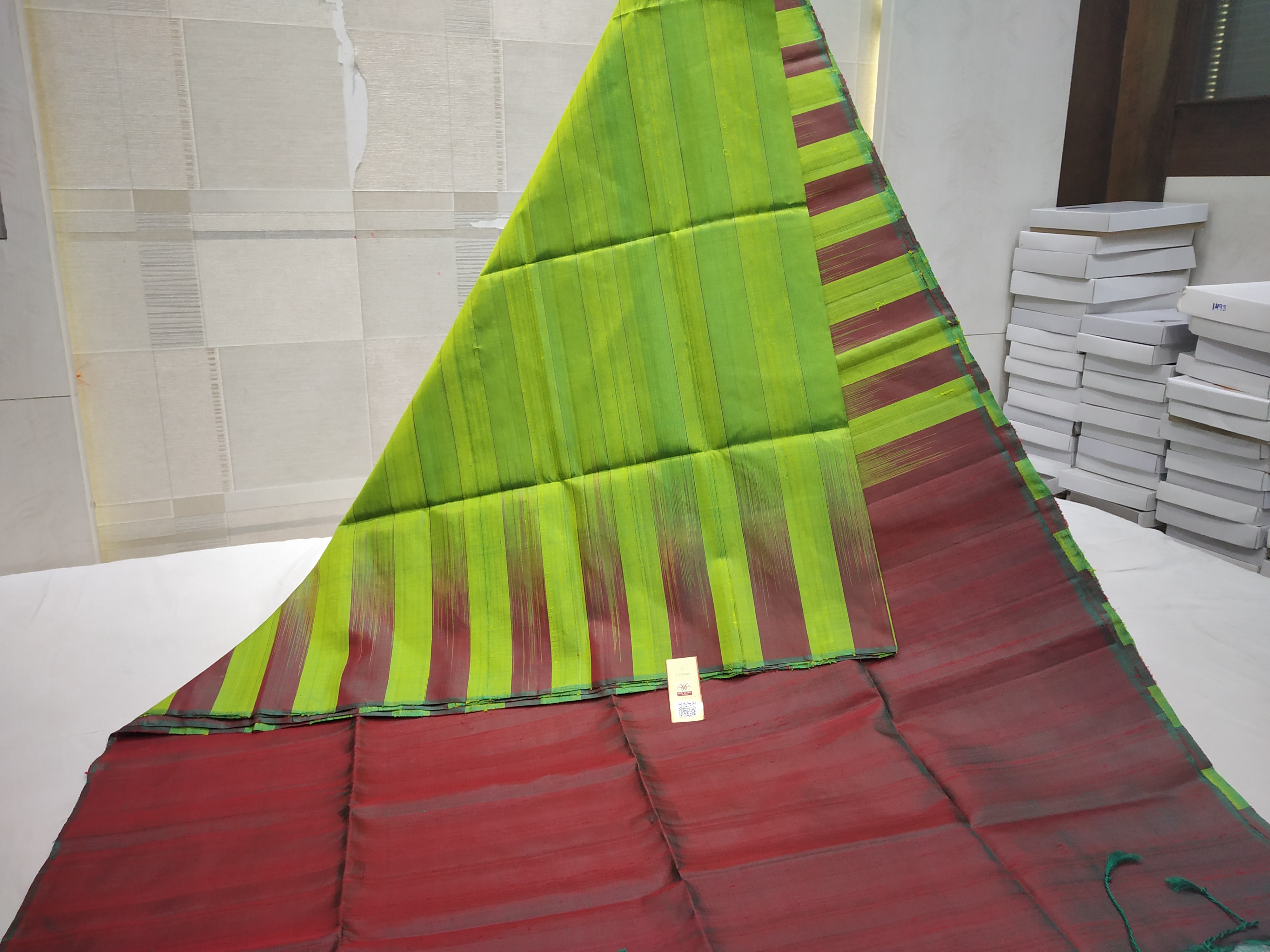 Pure Silk Handloom Dupion Silk Saree Plain - Art Silk, Printed Design , Lightweight Fabric With Pure Silk Mark Certification