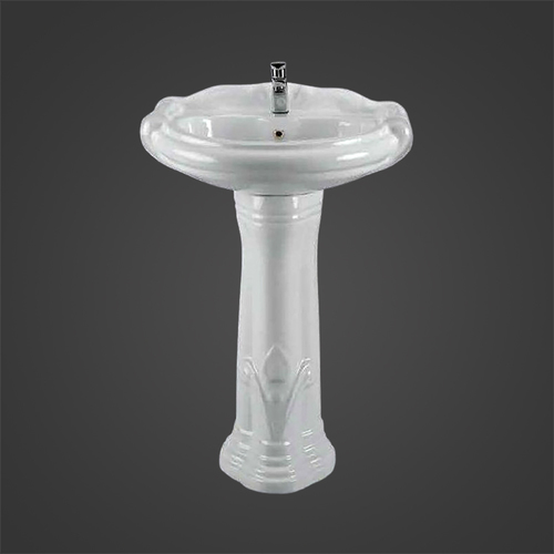 पेडस्टल के साथ व्हाइट मिनी स्टर्लिंग वॉश बेसिन
