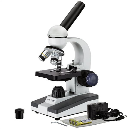 Medical Microscope - 40x-1000x Magnification, Mechanical Stage, LED Illumination, AC Adapter & Battery Powered, Compact 13.5x10.5x30 cm Design