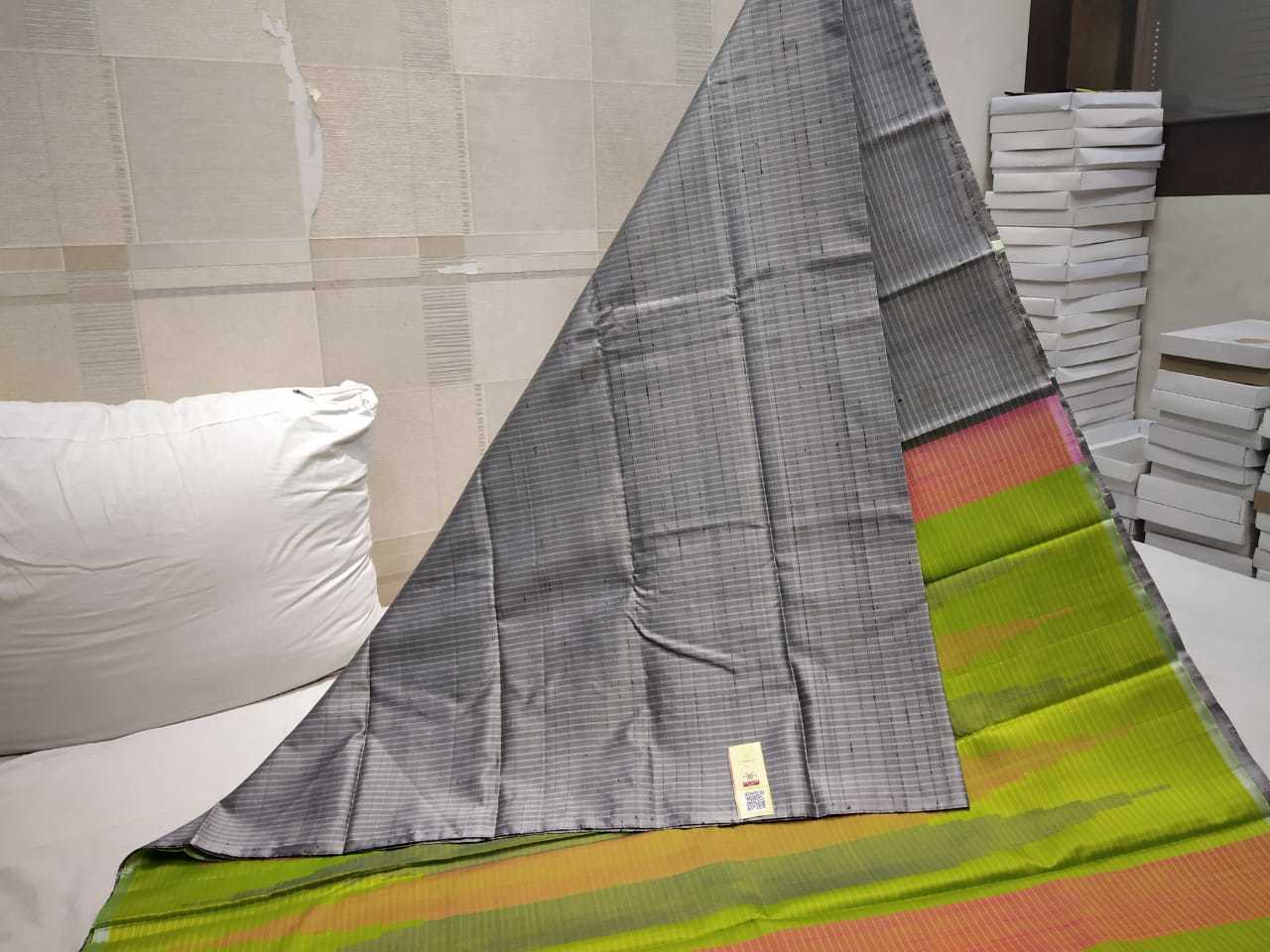 Brown With Pink Pure Silk Dupion Sarees