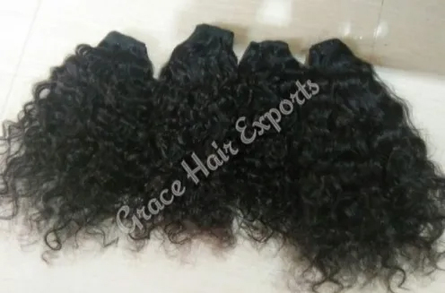 Grey Curly Human Hair Extensions