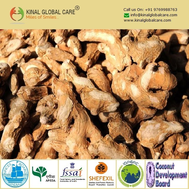 Dry Ginger - Premium Quality Whole, 99% Min Purity | Spicy Flavor, 24 Months Shelf Life, Elongated Shape, Raw Processing, 25 Kg Weight