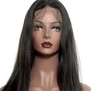 Full Lace Wig - Human Hair, 20-24 Inches, Black | Medium Density, Average Cap Size, Ideal For Cosmetics, Fashion, Hair Replacement