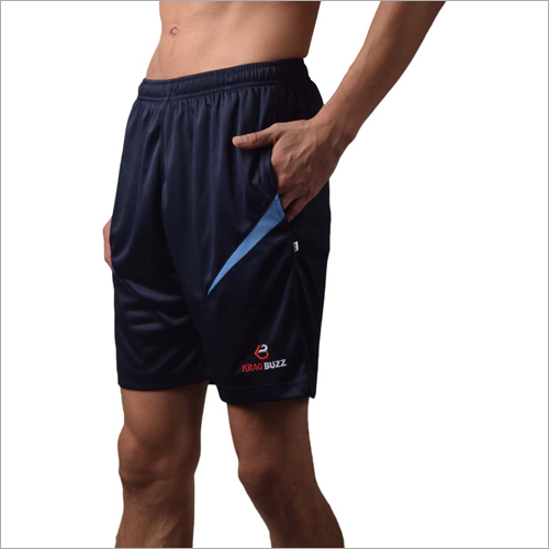 Mens Shorts - Washed Cotton Blend, Size 34-44, Blue, Plain Pattern