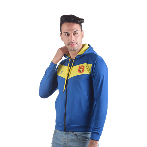Blue-Yellow Mens Hoodies