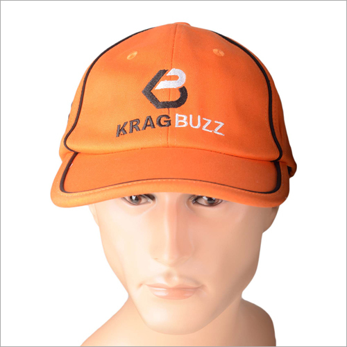 Mens Casual Cap - Customized Design, Cotton Blend, Orange Color, Plain Pattern, Perfect for Everyday Wear and Versatile Styling