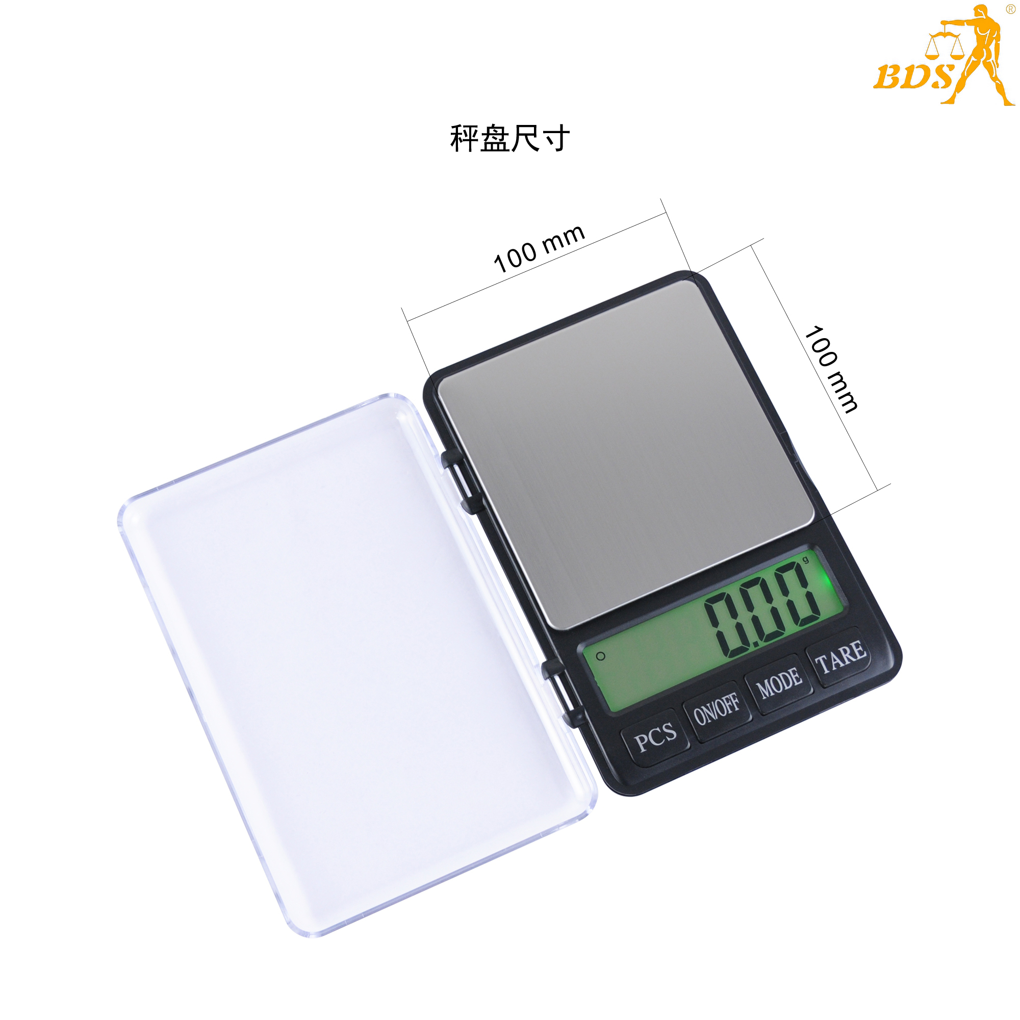Bds 1108-2 Digital Notebook Scale - 3kg Capacity, 0.01g Precision | Black Lcd Display, 12-month Warranty, 2kg Load Limit, Powered By 2 Aaa Batteries