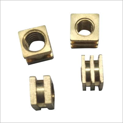 Brass Square Insert - 10mm x 10mm x 5mm | M4 Thread Size, Polished Finish, Bulk Pack of 100 Pieces