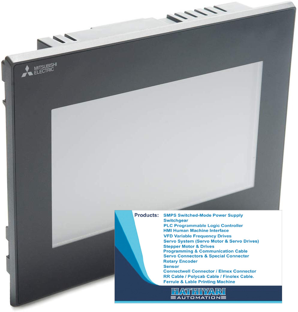 Mitsubishi Gs2107-wtbd Human Machine Interface - Dimension 154 X 85.9 Inches, Rated Voltage 24vdc, Black Finish, 1-year Warranty