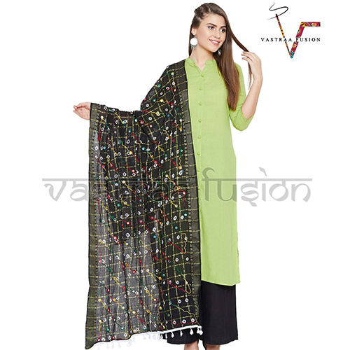 Bandani Linen Dupatta