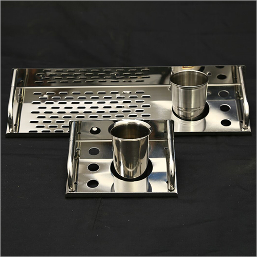 स्टेनलेस स्टील टूथब्रश होल्डर ट्रे