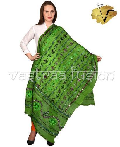 Multi Color Green Line Dupatta