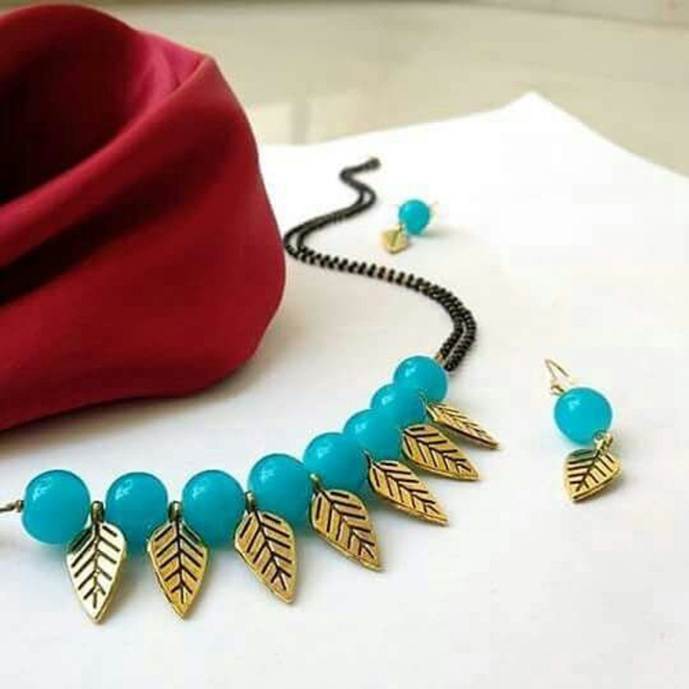 Artificial Mangalsutra With Earrings - Beaded Design, 18 Inch & 24 Inch Sizes, Custom Color Options, Matching Earring Set