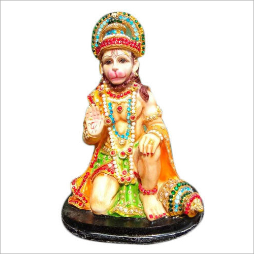 12 Inch FRP Lord Hanuman Statue - Multicolor, Polished Finish | Ideal for Interior Decor and Decorative Usage
