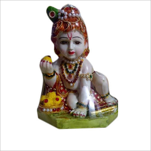 8 Inch FRP Laddu Gopal Statue - Multicolor, 8 Inch Size | Polished Finish for Exquisite Interior Decor