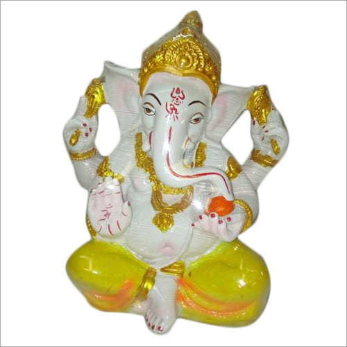 FRP Ganesh Status - FRP Material, 6 Inch | Multicolor, Polished Surface, Ideal for Interior Decor and decorative Usage, Weighs 250 Grams