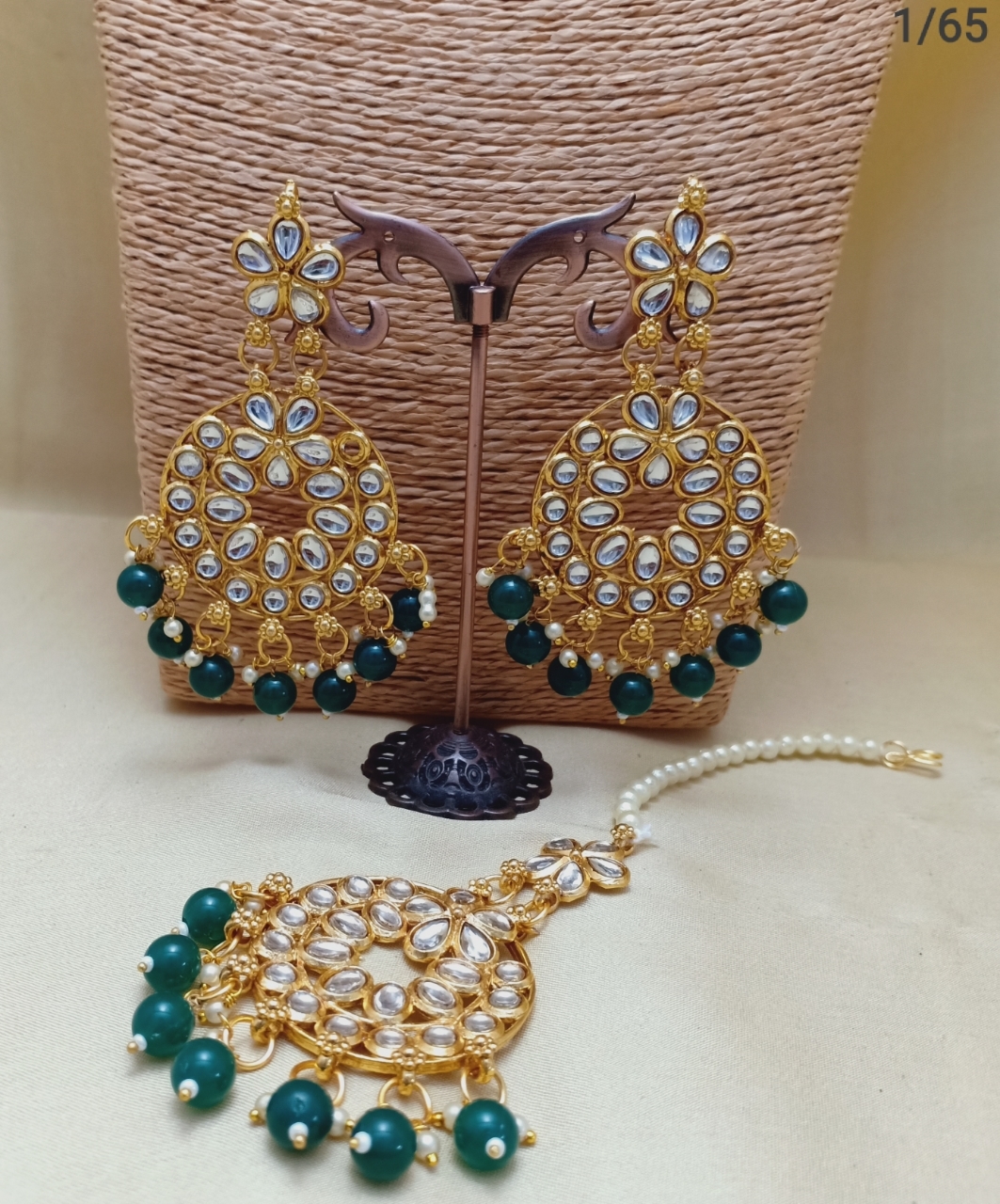 Polki Earring With Earrings