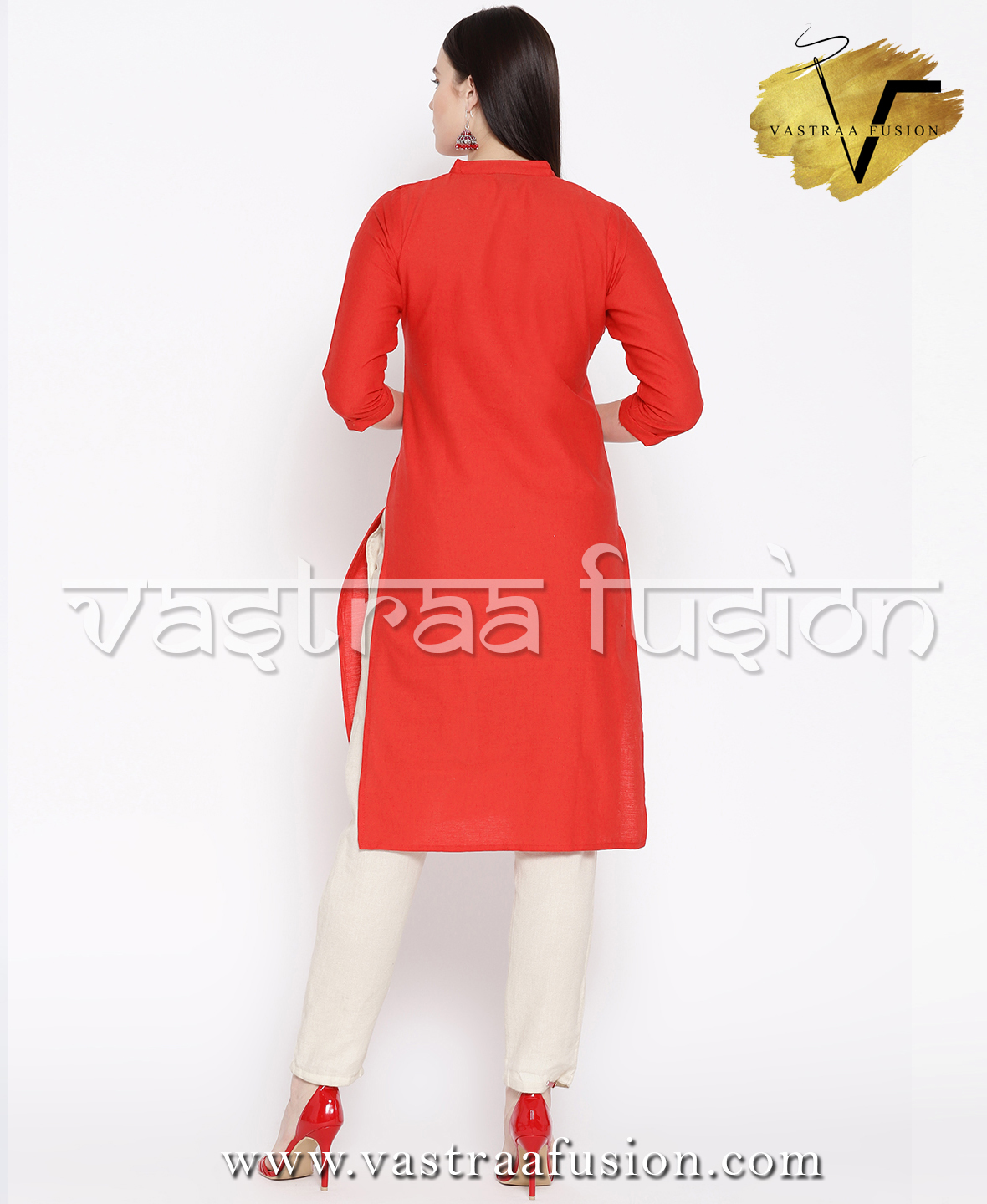 Cotton Button Pattern Ladies Kurti - Cotton Blended Jute, Available In 25 Colors, Regular Fit For Casual And Festive Occasions