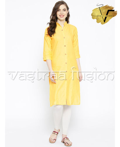 Cotton Button Pattern Ladies Kurti Size: Customized