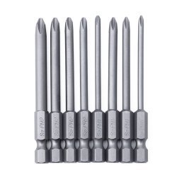 Electric Screwdriver Bits - Stainless Steel, Sizes 25mm to 150mm, Torx T6 to T50, Pozidrive Sizes 1 to 3, Bit Sockets 5 to 17mm A/F, 10 Pieces Pack