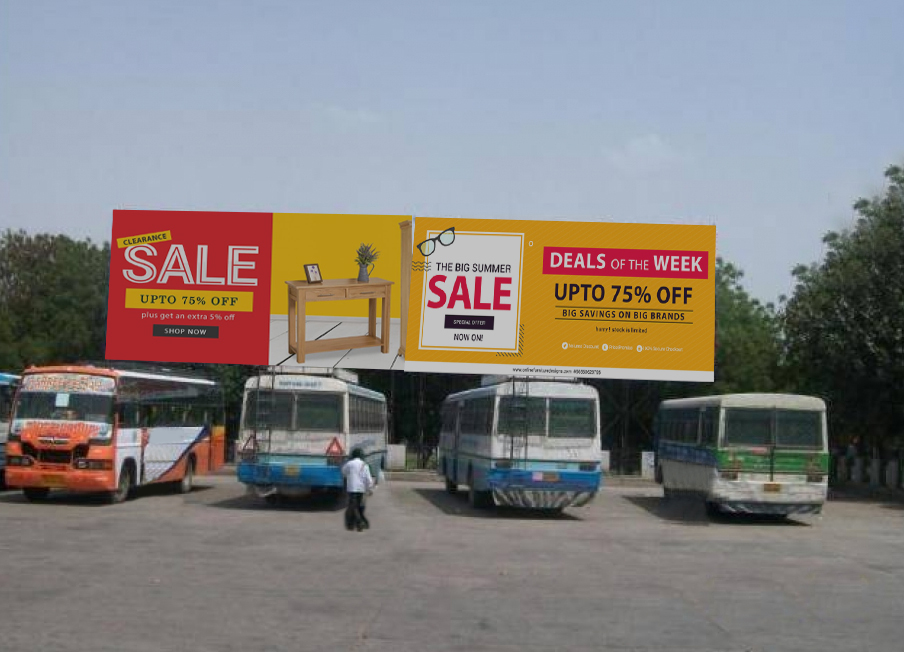 Outdoor Billboard - Flex Material, Custom Sizes Available, Durable Design, Eye-captivating Appearance With Shiny Surface Finish, Superior Color Fastness