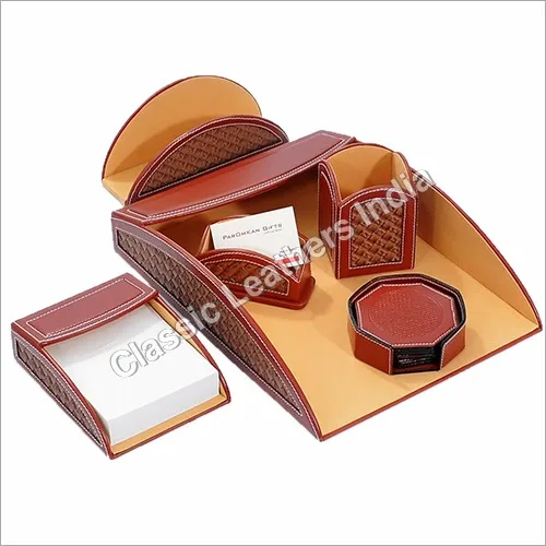 Leatherette Office Table Top Accessories