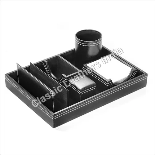 Leatherette Office Table Top Accessories