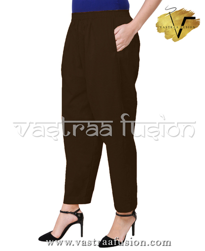 Ladies Ankle Length Cotton Pants - Cotton Flex, Sizes XS to 5XL, Available in 25 Colors, Regular Fit, Casual & Festive Wear, Washable, Plain Pattern