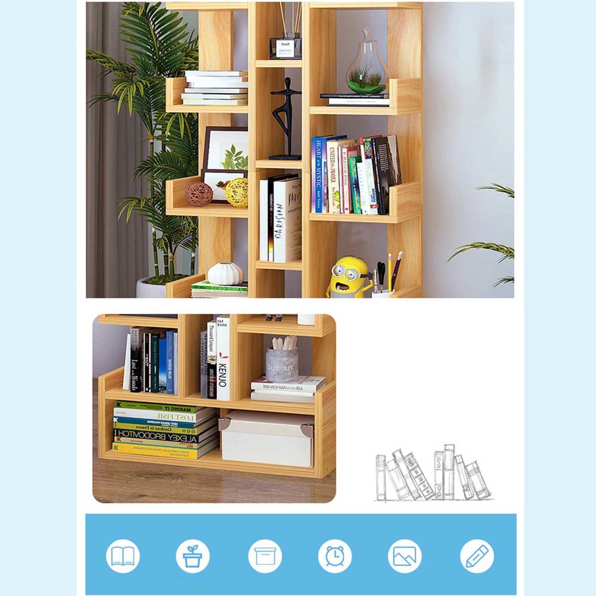 6 Tier Bookshelf Shoe Rack Bookcase