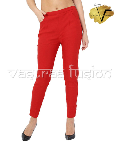 Ladies Ankle Lycra Pants - Cotton Flex, XS to 5XL Size Range, Available in 25 Colors | All-Season Washable, Regular Fit for Casual and Festive Occasions