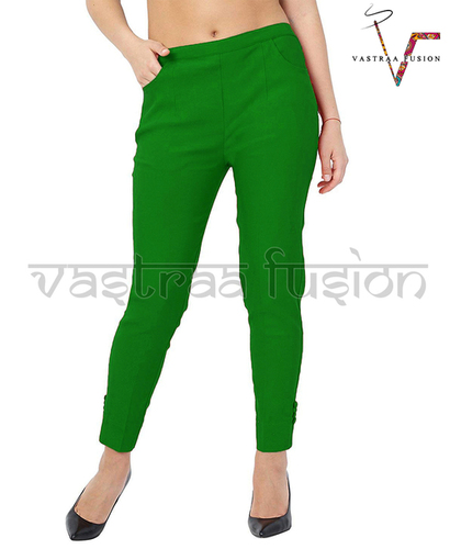 Ladies Ankle Lycra Pants - Cotton Flex, Available In 25 Colors, Regular Fit Sizes Xs To 5xl, All Season Wear, Washable Fabric, Casual & Festive Occasions