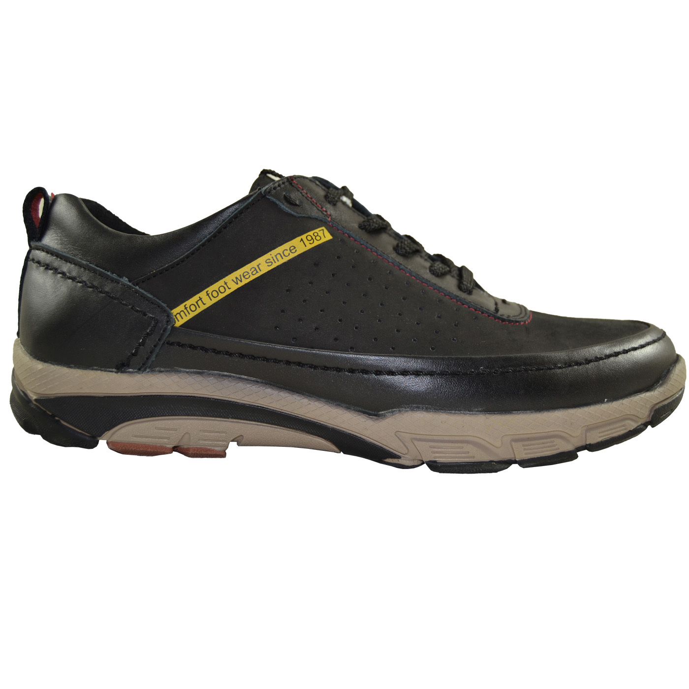 Black-honey-dark Blue Sport Genuine Leather Man Shoes