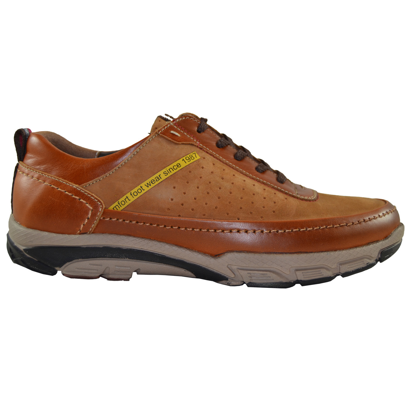 Black-honey-dark Blue Sport Genuine Leather Man Shoes