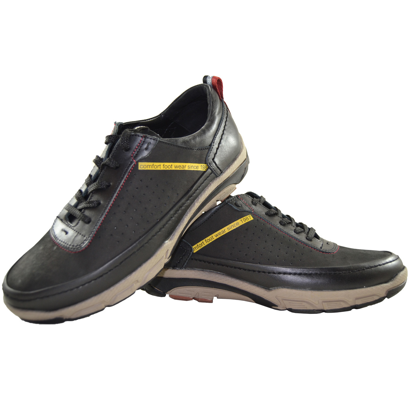 Black-honey-dark Blue Sport Genuine Leather Man Shoes