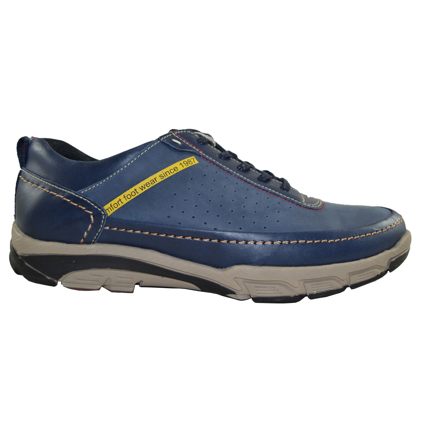 Black-honey-dark Blue Sport Genuine Leather Man Shoes