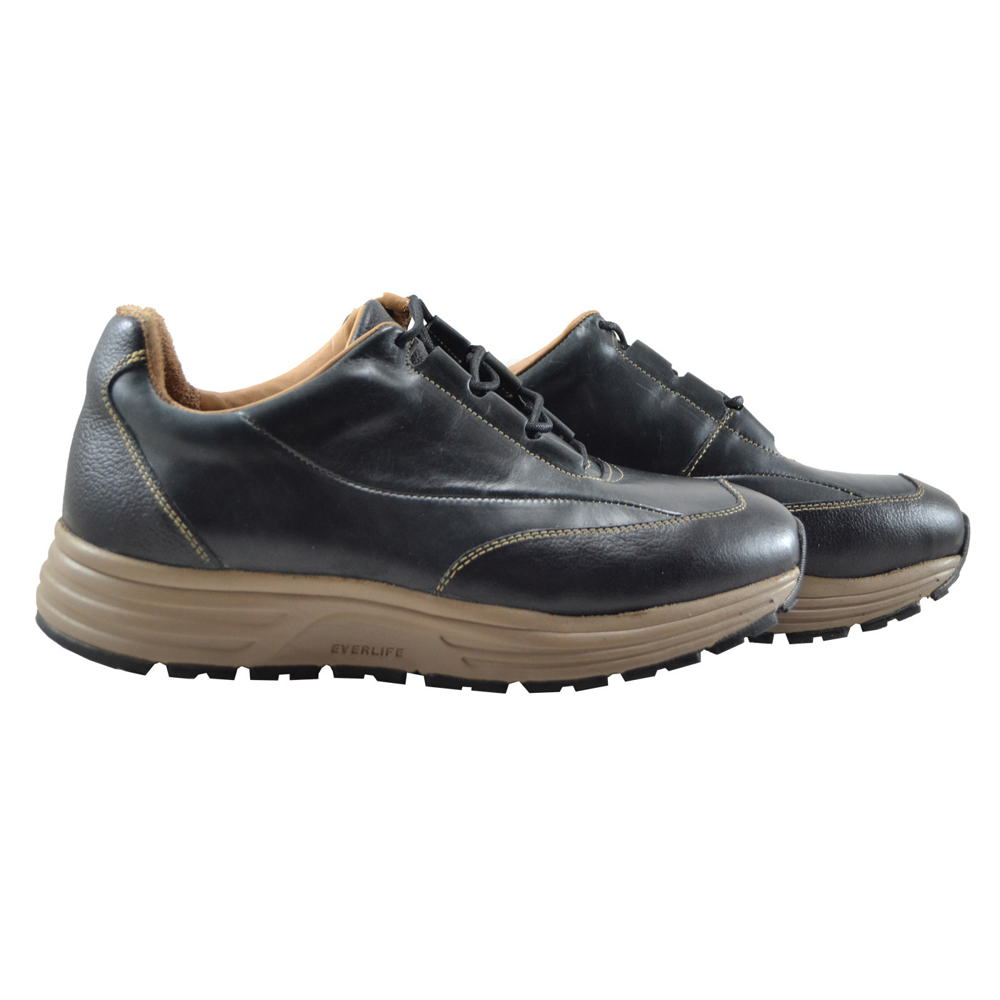 Black-honey-dark Blue Genuine Leather Man Sport Shoes