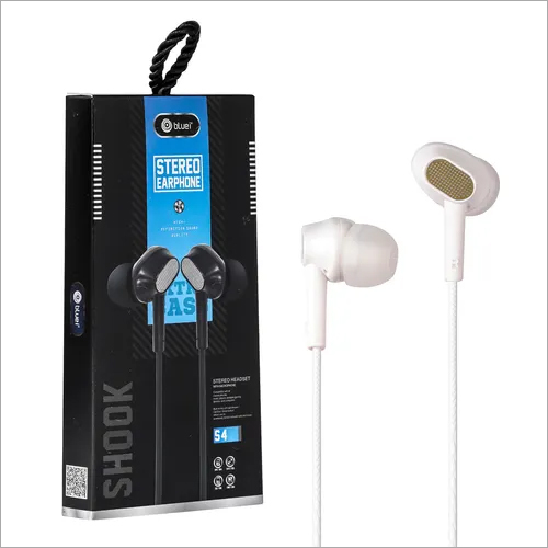 Black & White Bluei Shook S4 3.5Mm Jack Heavy Bass Superior Sound Stereo Earphone