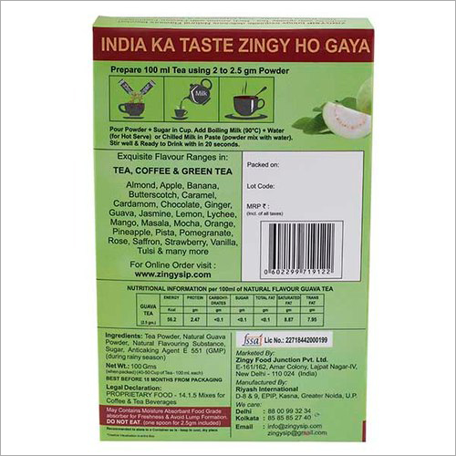 100 Gm Zingysip Guava Tea - Powder Form, 18 Months Shelf Life | Smooth Flavor, No Sugar, Health Tea