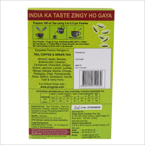100 Gm Zingysip Instant Ginger Tea - Box 5 X 1.75 X 8 | Strong Flavor, No Sugar, Powder Form, Shelf Life 18 Months, Variety: Ginger