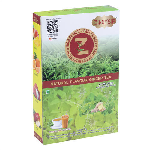 100 Gm Zingysip Instant Ginger Tea - Box 5 X 1.75 X 8 | Strong Flavor, No Sugar, Powder Form, Shelf Life 18 Months, Variety: Ginger