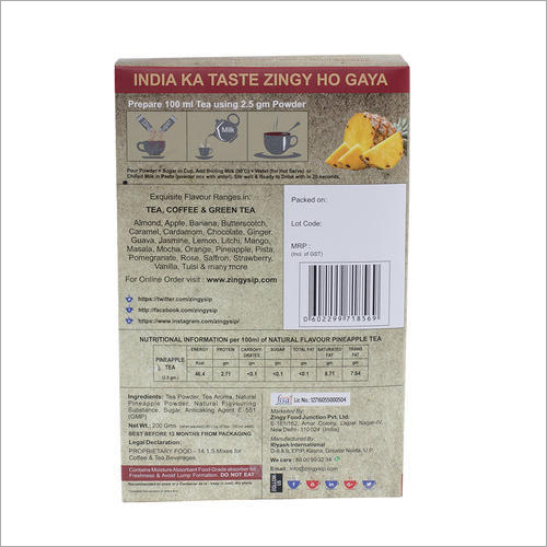 100 Gm Zingysip Instant Pineapple Tea - Pineapple Flavor Powder, No Sugar, Smooth Taste, 18-month Shelf Life | Blended Natural Tea