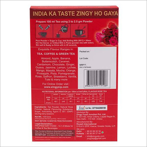 Powder 100 Gm Zingysip Instant Rose Tea